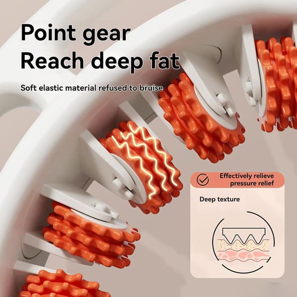 2026 Anti-cellulit Massagerulle - Handhållen Djupvävnadsmassage för Ben, Armar & Rygg, Ergonomisk & Resevänlig (Orange)