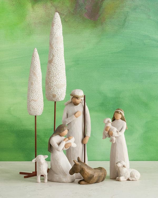 Willow Tree Julkrubba Set 6-Delar - Handmålade Julberättelsefigurer för Familjehögtidstraditioner & Dekor