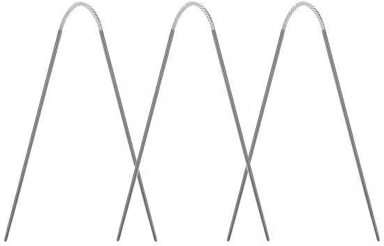 3 stk. Rundpinde Fleksible Rundpinde i Rustfrit Stål DIY Strikketilbehør 3,5 mm