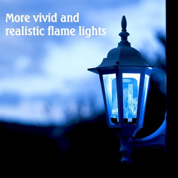4-pack Blå LED-lågor - E26-sockel flimrande eldeffekt med 4 lägen för Halloween- och juldekoration Blue light