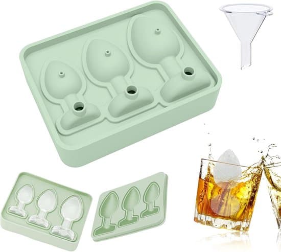 Silikonisbitform med lokk - Morsom isbitmaskin for unike isbiter - Silikonisbitform for cocktailer, øl og iskaffe - Stablebar
