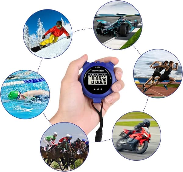 Digital timer | Enkel sporttimer med stor display | Stoppur med enskild mellantid