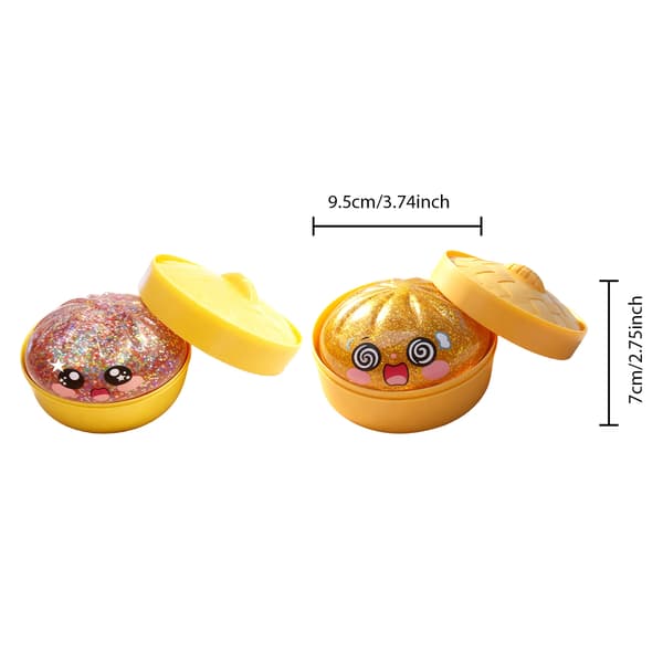 Dumpling Squishy, Dumpling Squishy Mystery, 3,75 tommer Jumbo Dumpling Stressbold, Blød Klemme Dekompression Dej Til Voksne (1 stk, Gennemsigtig Guld)