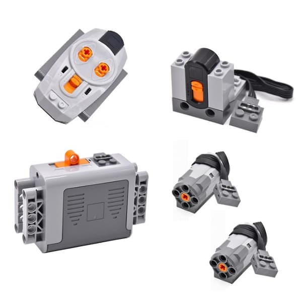 5 stk. Power Function Motoriserte Blokker Strømsett 2 medium motorer, 1 batteriboks, 1 IR fjernkontroll, 1