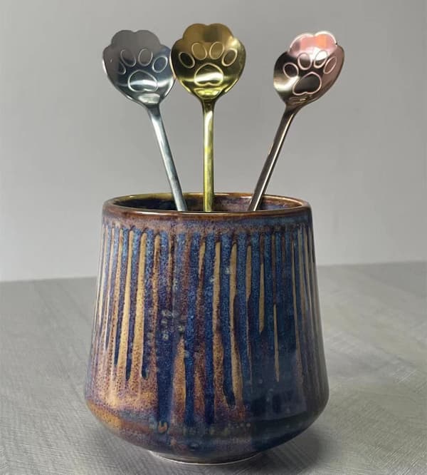 10 stk. sølv firkløver rustfrit stål skesæt, unikt design til kaffe, te, desserter, is 12 cm