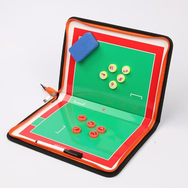 Magnetisk Gate Ball Coaching Board, Gate Ball Clipboard til trænere, med whiteboardmarkører og viskelædere, lynlåsdesign, til undervisning