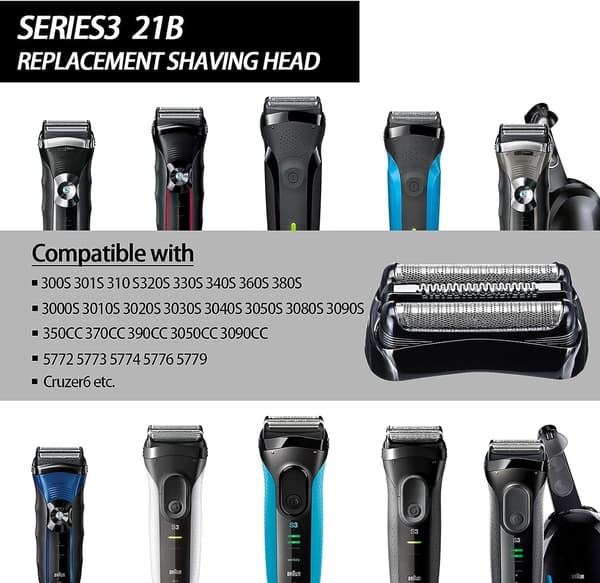 Braun Series 3 Erstatningsblade Kompatible med 21B, 3010s, 3040s & 5409
