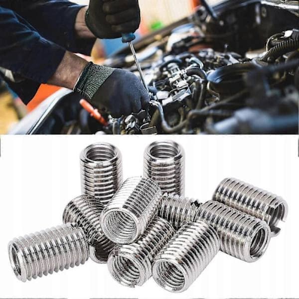 10x M8 - M6 gevindreparationsmuffer 20 mm rustfrit stål reducerende muffer