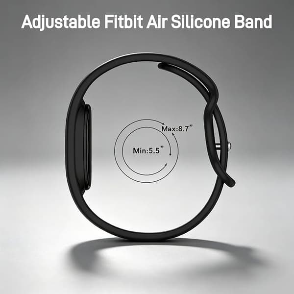 Blød silikone sportsrem til Google Fitbit Air Hudvenlig, Letvægts, Quick Release, Håndledsrem