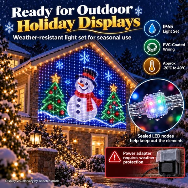 Jule-LED-net til huset & Smart udendørs gardinlys - 400 LED RGB (2m*2m)