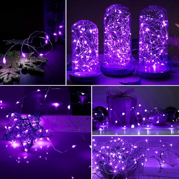 6-pak LED-feelys batteridrevne, feelyskæder 3 tilstande vandtætte 2,1 meter 20 LED-ildflue-stjernelamper til bryllup, fest, have, jul