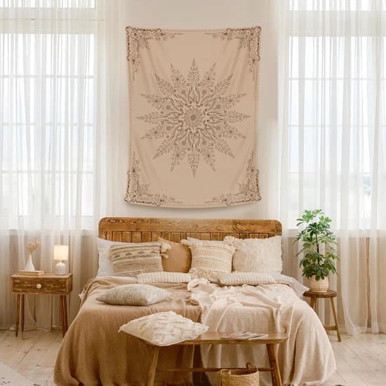 Väggbonad - Dekoration - Blommig väggbonad söt, Boho väggbonad för sovrum estetisk, Mandala vardagsrumsdekor för tonårsflickor - 180*230cm