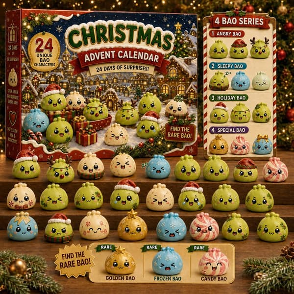 2026 julekalender, 24 stk. søde dumpling Squishy Fidget-legetøj, samleobjekt Slow Rise Squeeze-legetøjssæt, 24 dages ferieoverraskelsesnedtælling
