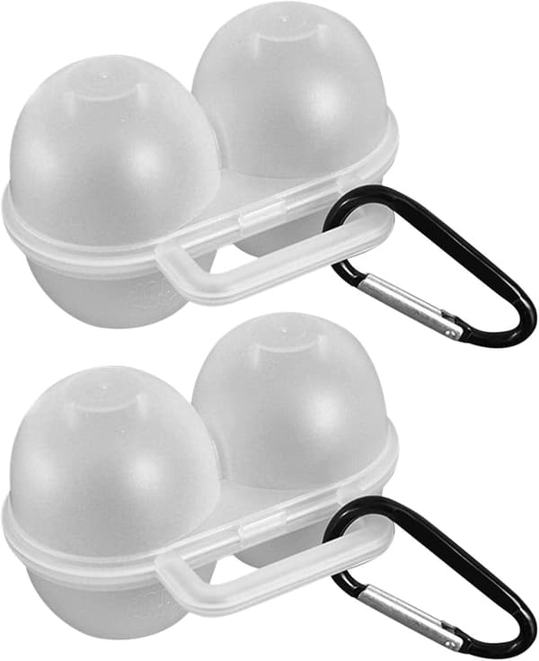 Äggförvaring 2-pack 2-fack med D-spänne, Praktisk äggförvaring - Bärbar, PP-material, för picknick och simning