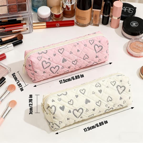 Makeuptaske Lille Makeuptaske til Pung Enkle Kvinder Piger Hjerte Kosmetiktasker