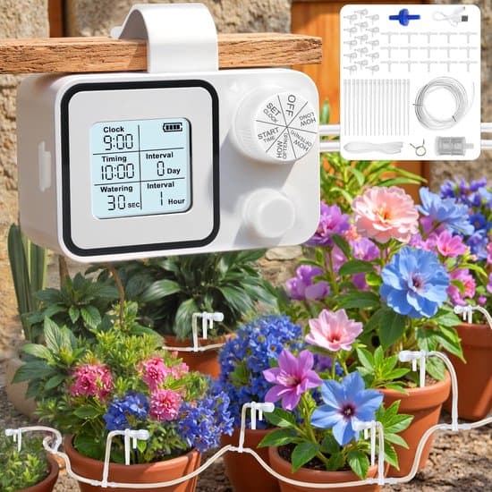 Automatisk Plantevander - Drypvandingscontroller - Programmerbar Timer - Selvforsynende Vandingssystem - Indendørs & Udendørs - 10m PVC-slange