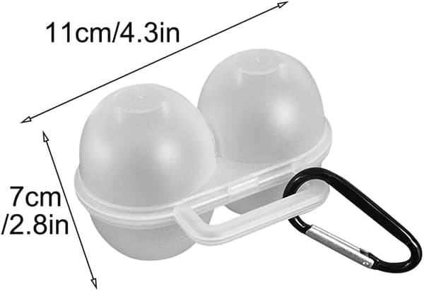 Äggförvaring 2-pack 2-fack med D-spänne, Praktisk äggförvaring - Bärbar, PP-material, för picknick och simning