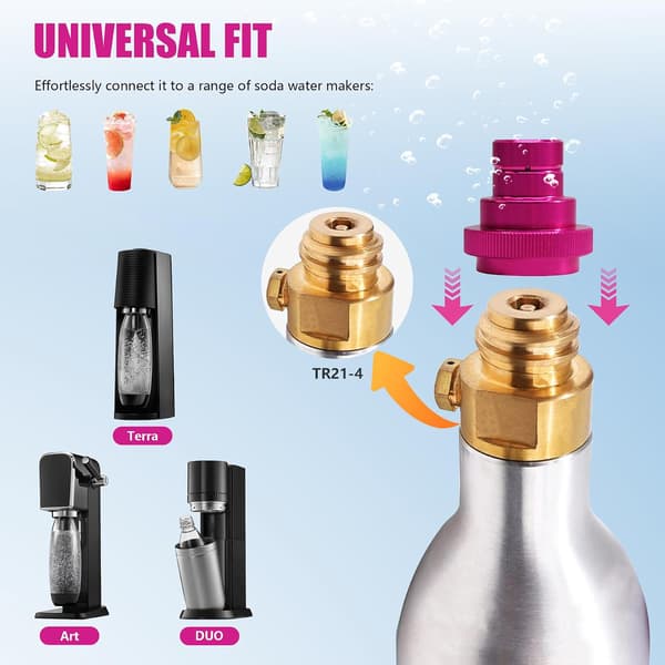 CO2 Quick Adapter for Duo Quick Connect (QC), Art, and Terra; Erstatning for CO2-sylinder TR21-4 Hann