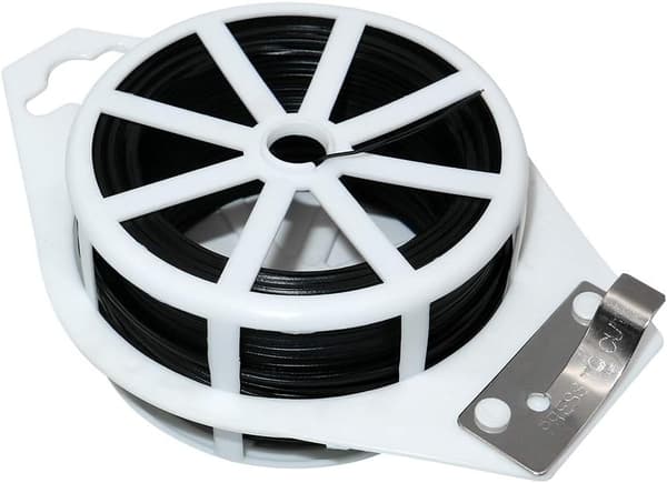 100M Havewire Blød Sort Havebinding, Havewire Snoet Plantebinding, Plastbelagt Wire Med Knive
