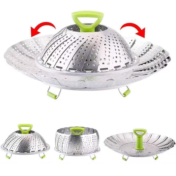 Dampstativ, foldbar dampkurv i rustfrit stål med 9,1 tommer 9 Inch