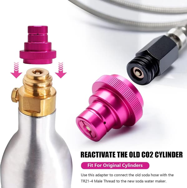 CO2 Quick Adapter til Duo Quick Connect (QC), Art og Terra; Erstatning for CO2-cylinder TR21-4 Han