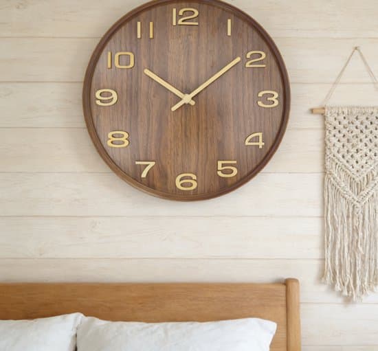 Väggklocka - Klocka - Premium Väggklocka i Trä - Modern Klassisk Design - Vardagsrumsklocka - Mörk Träfinish - 30 cm - 1 Styck