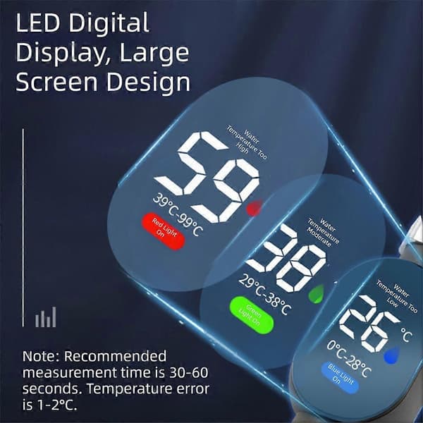 Snabb respons termisk duschhuvud digital display realtidsvattentemperaturspårning duschtermometer badrumstillbehör