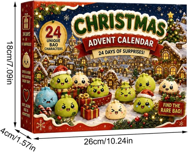 2026 julekalender, 24 stk. søde dumpling Squishy Fidget-legetøj, samleobjekt Slow Rise Squeeze-legetøjssæt, 24 dages ferieoverraskelsesnedtælling