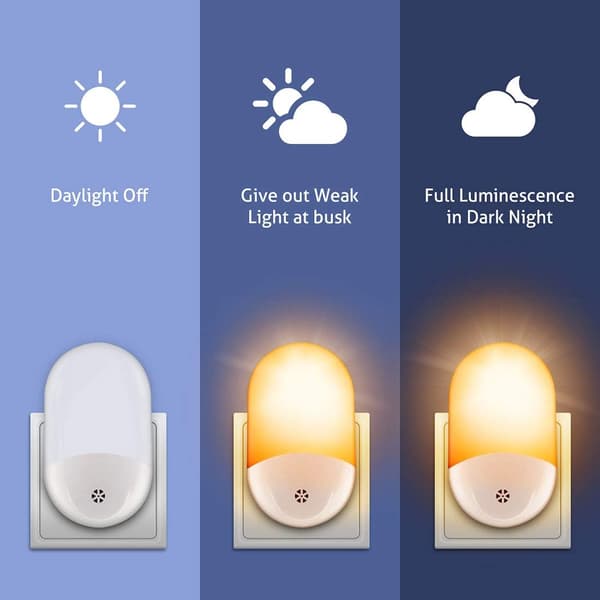 Nattlampor 4-pack - Plug-in vägglampor med skymningssensor för enkel användning SH2