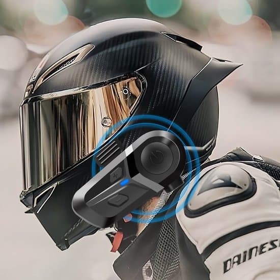 Motorcykelhjelm Intercom – Håndfri Motorcykelkommunikation – Vandtæt Trådløst Bluetooth Headset – Sort / Blød Mikrofon