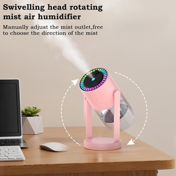 Portabel Ultraljud Luftfuktare, Mini Bil Luftfuktare Diffuser Med Stjärnprojektorlampor, Tyst Luftdiffuser Med USB-laddning För Hem Bil (1 vit)