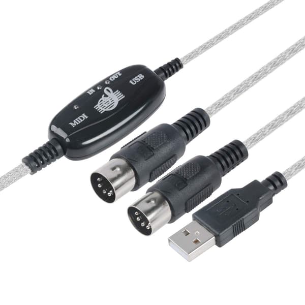 USB till MIDI Kabel Konverterare 2-i-1 PC till Synthesizer Musikstudio Keyboard Interface Kabel Plug Controller Adapter Kabel 16 Kanaler