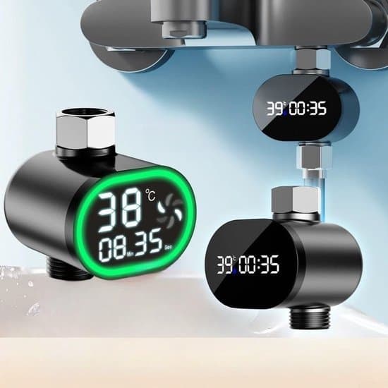Vanndrevet Digital LED Dusjtermometer – Visuell Skjerm for Badevannstemperatur