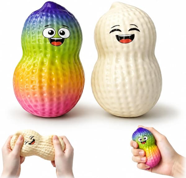 2-pak sprød jordnødde-squishy, langsomt stigende klemme-held-smushers-squishy