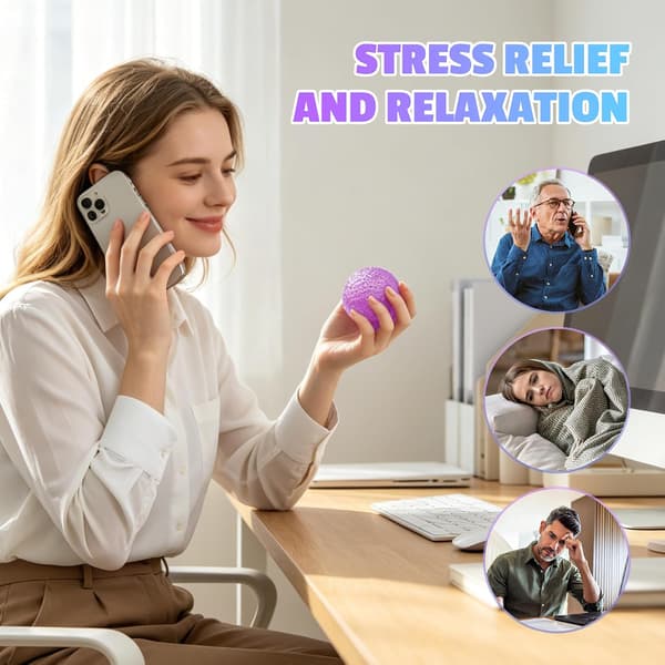6-pak teksturerede squishy stressbolde, sensoriske fidget-legetøj til stress- og angstlindring, håndterapi-træningsbolde til børn og voksne, fest...