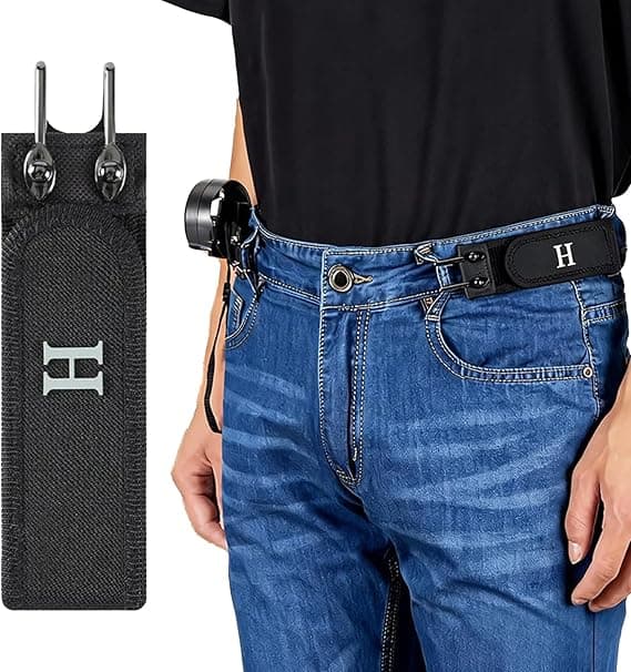 2-pack Taktiskt Metallkrok Elastiskt Bälte, Justerbart Sidobälte för Jeansbyxor, Brett Hållbart Stretch Midjeband, för Utomhusarbete