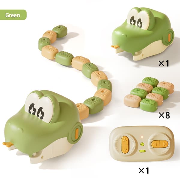 SeJean Fun Greedy Snake Game - Superroliga fjärrstyrda ormstrider, trådlös fjärrkontroll Green Set