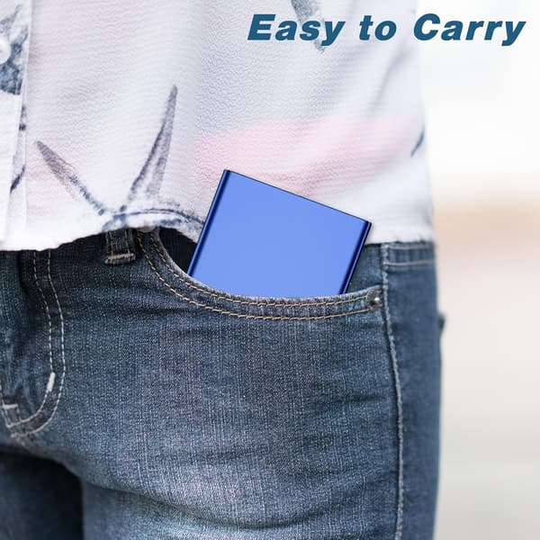 Kortholder med rum - Beskytter mod RFID - Rustfrit stål - Pung metal Sort blue
