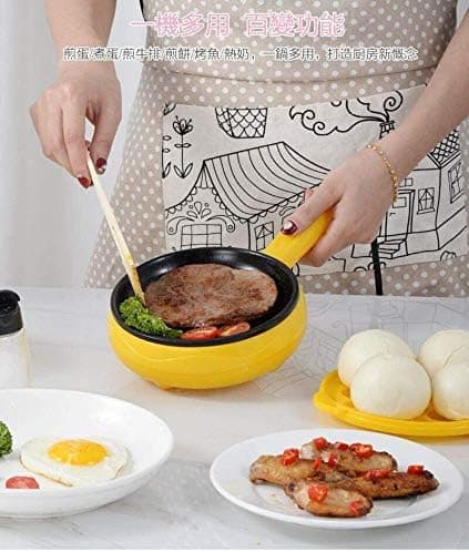 6-tommer non-stick elektrisk stegepande, gul mini stegepande