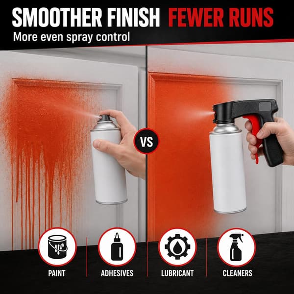 Spraymalinghåndtak 2 stk Bærbart assistert spraymalings universalhåndtak – Ergonomisk spraymalinghåndtak, reduserer fingertretthet, jevne sprayer