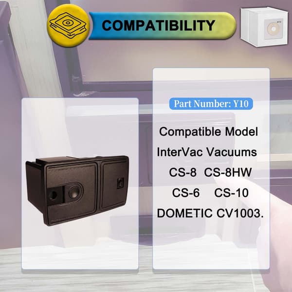 Støvposer med motorfiltre til InterVac Y10 CS6 CS8 CS8HW støvsugerdele, erstatningsstøvpose 6+2