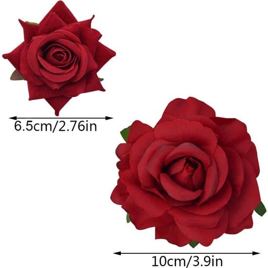 4-delat set med roshåraccessoarer – Blomhårklämma & Brosch – För Bröllop & Fest