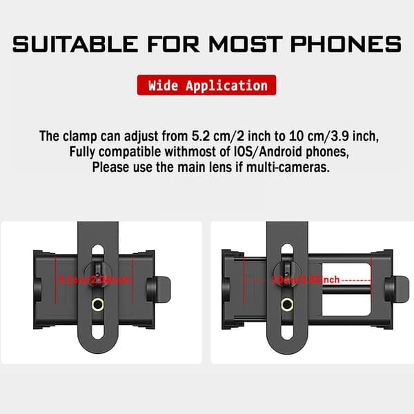 Universal telefonadapter - Adapter til kikkerter, teleskoper, monokularer, udsigtskikkerter, mikroskoper - Passer til de fleste smartphones
