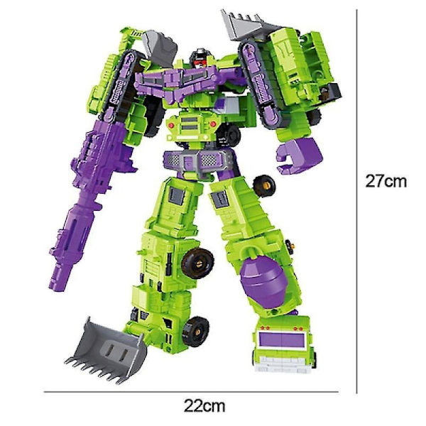 Modificeret Constructicon Devastator Sæt 6 I 1 Legetøj - Orange green