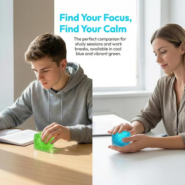 2PCS Ice Cube Squishy, 2 tum Squishy Cube, Långsam Återhämtning Frostat Honeycomb Kläm Stresslindrande Kuber för Ångest & Fokus, Nyhet Squishy Sensorisk