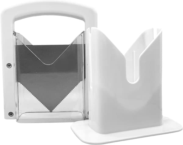 Bagel Slicer, perfekt til bagels, bagel cutter rustfrit stål (hvid)