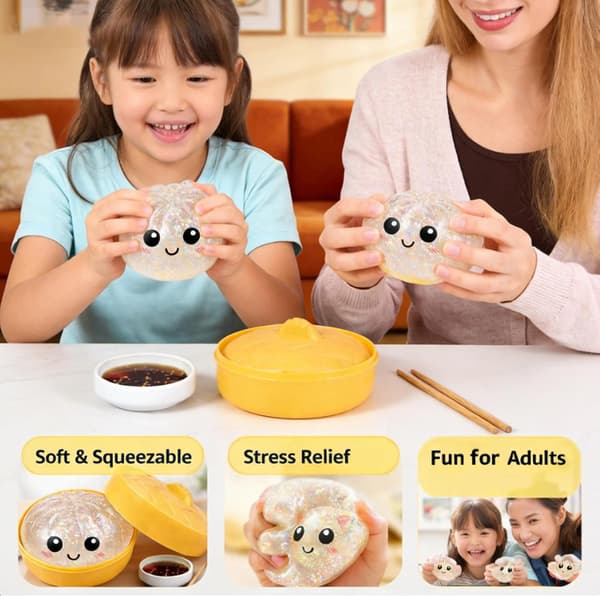 Dumpling Squishies, Glitter Dumpling Mystery Box, Färgglada Dumplings Stressbollar Fidget Sensorisk, Påskkorgsfyllare Vit