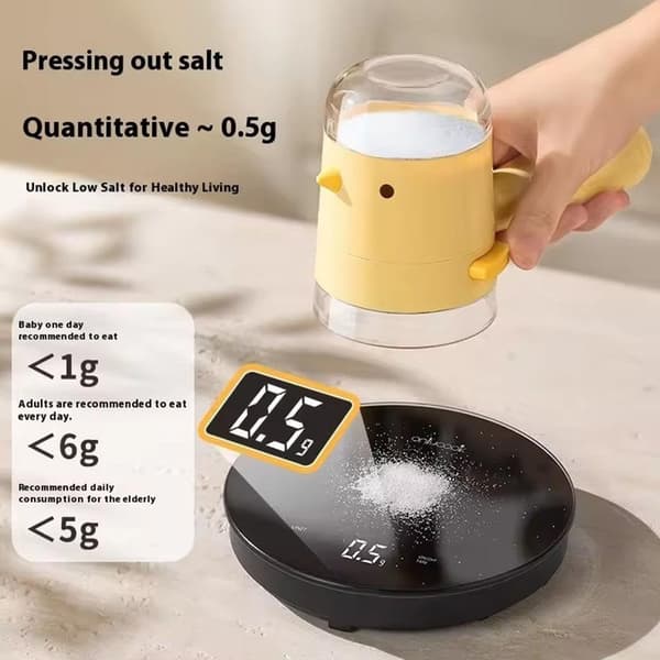 2 st Multifunktionell Saltkontroll- och Kryddflaska, Salt- och Pepparströare Exakt Kvantitativ Trycktyp, Rationskrydddispenser