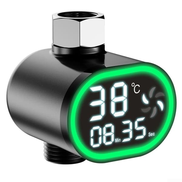 Vanndrevet Digital LED Dusjtermometer – Visuell Skjerm for Badevannstemperatur