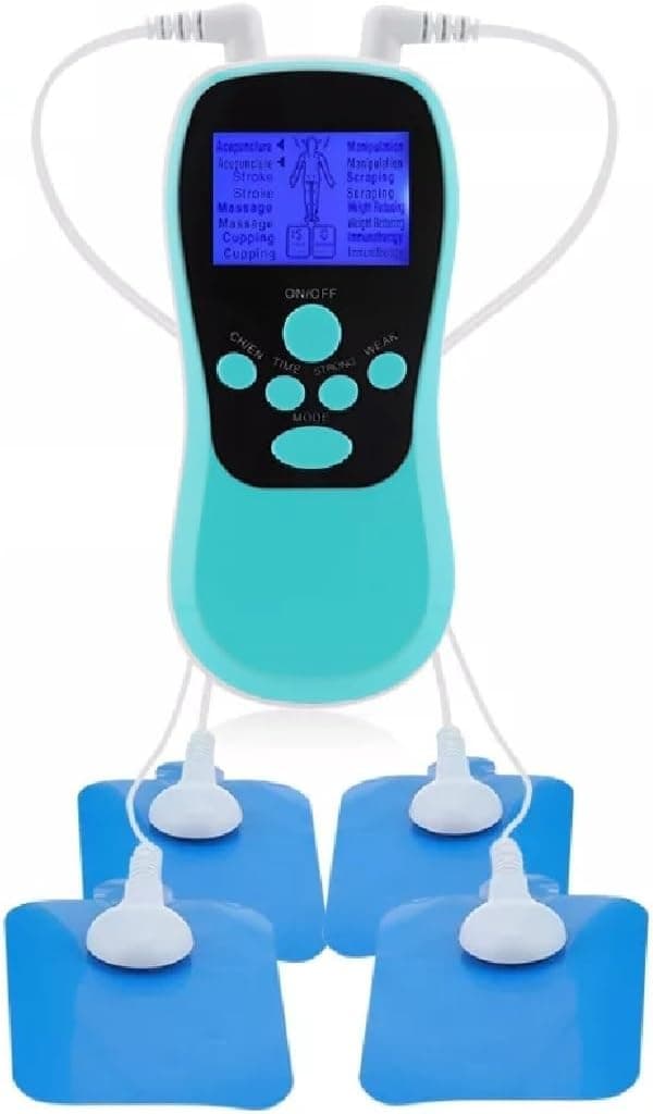 Mini Elektronisk Fysioterapi Tens Maskine 8 Tilstande med 4 Puder (Genopladelig)